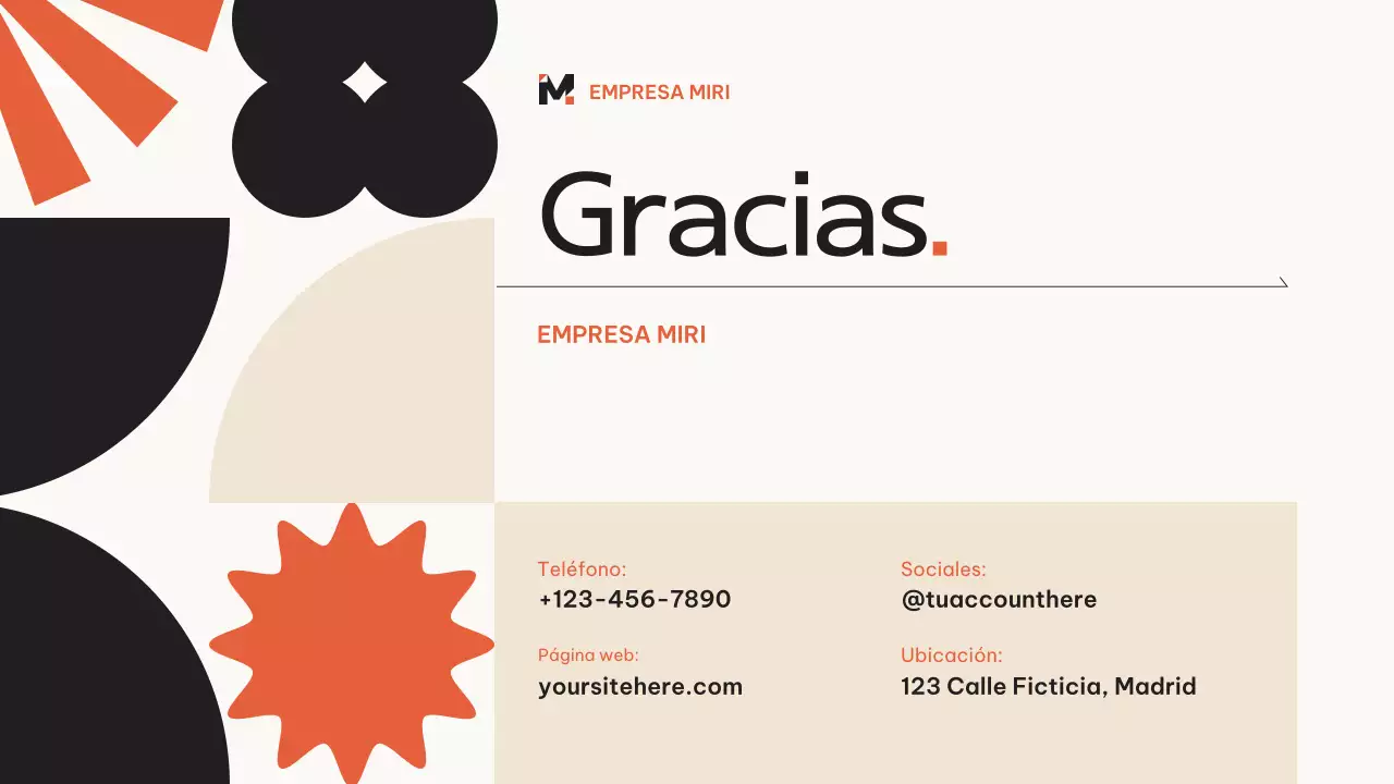 Naranja beige moderno plan de marketing geométrico