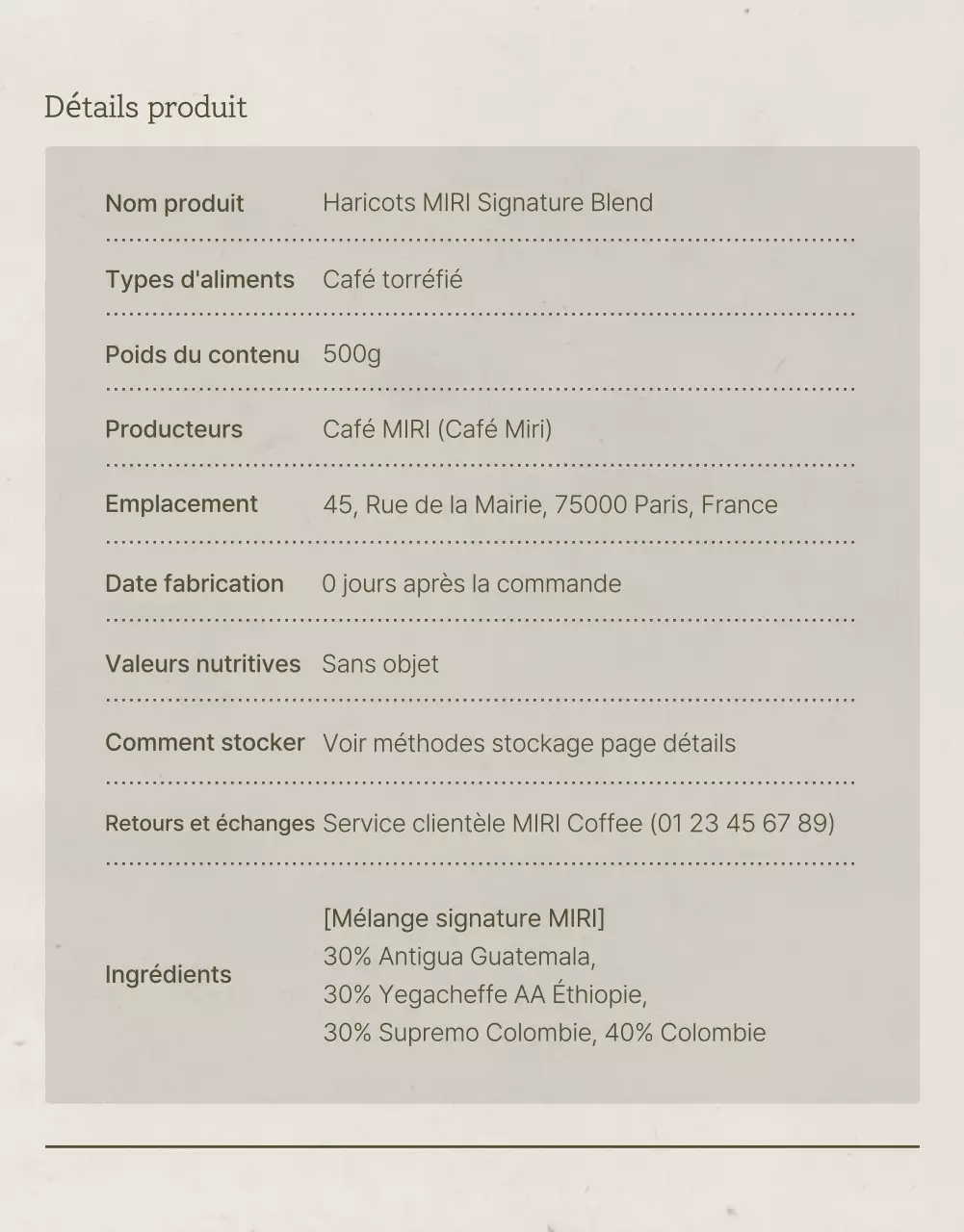 Promouvoir la vente de grains de café vintage en bleu clair et en marron