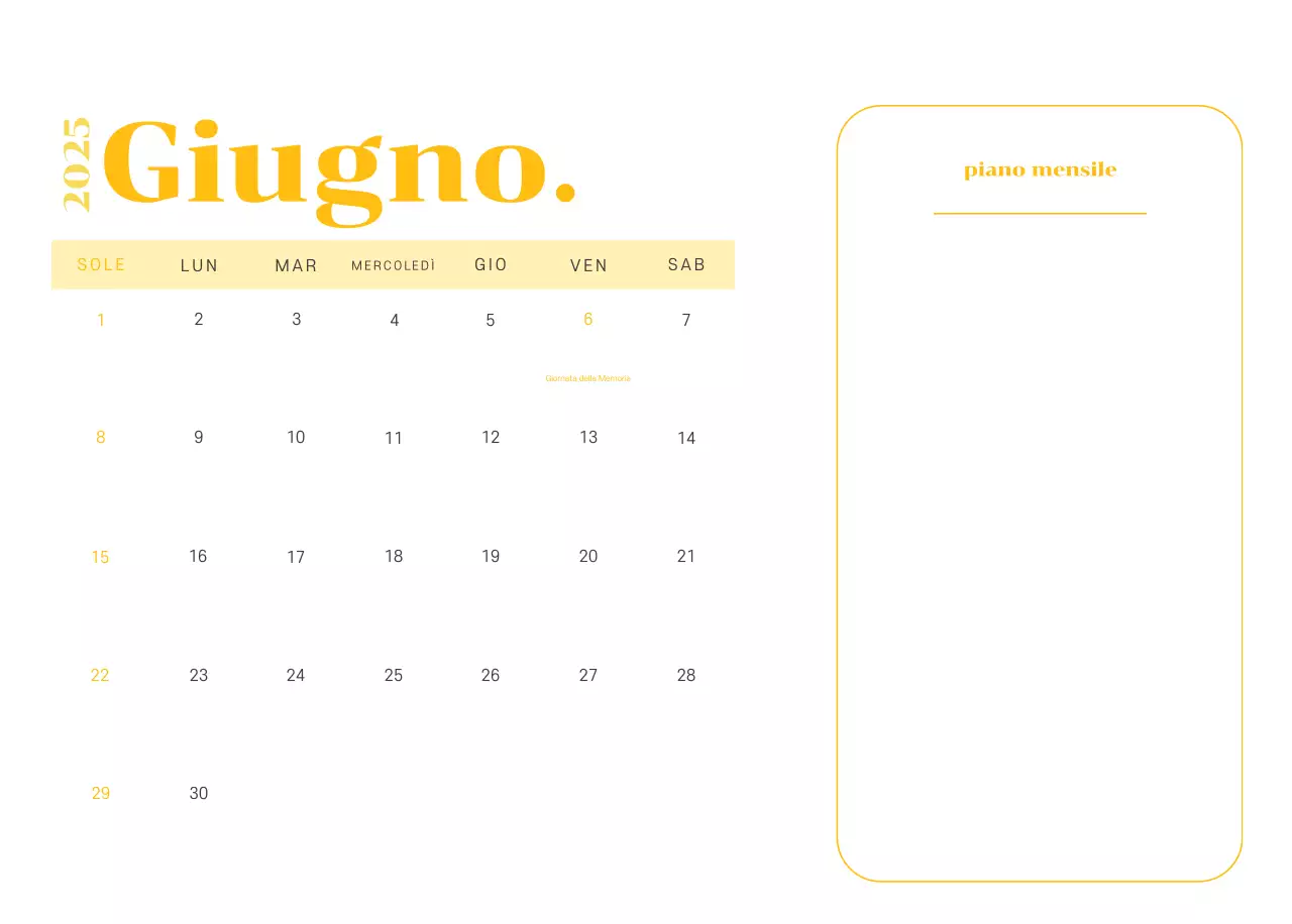 Calendario con illustrazioni giovanili su sfondo giallo-verde