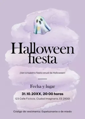 purple minimal halloween invitation