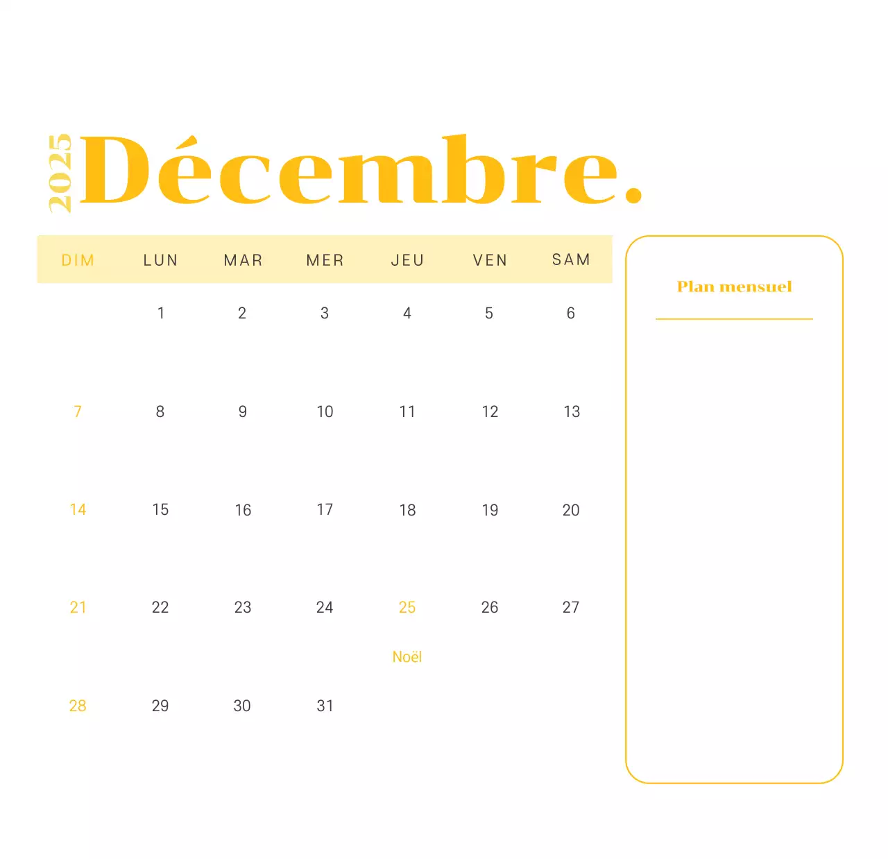 Calendrier avec illustrations de jeunes sur fond jaune-vert