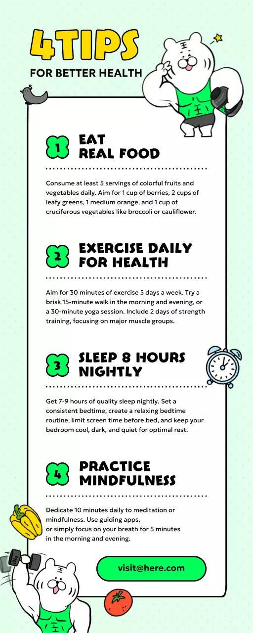 Green Comic Health Guide Infographic