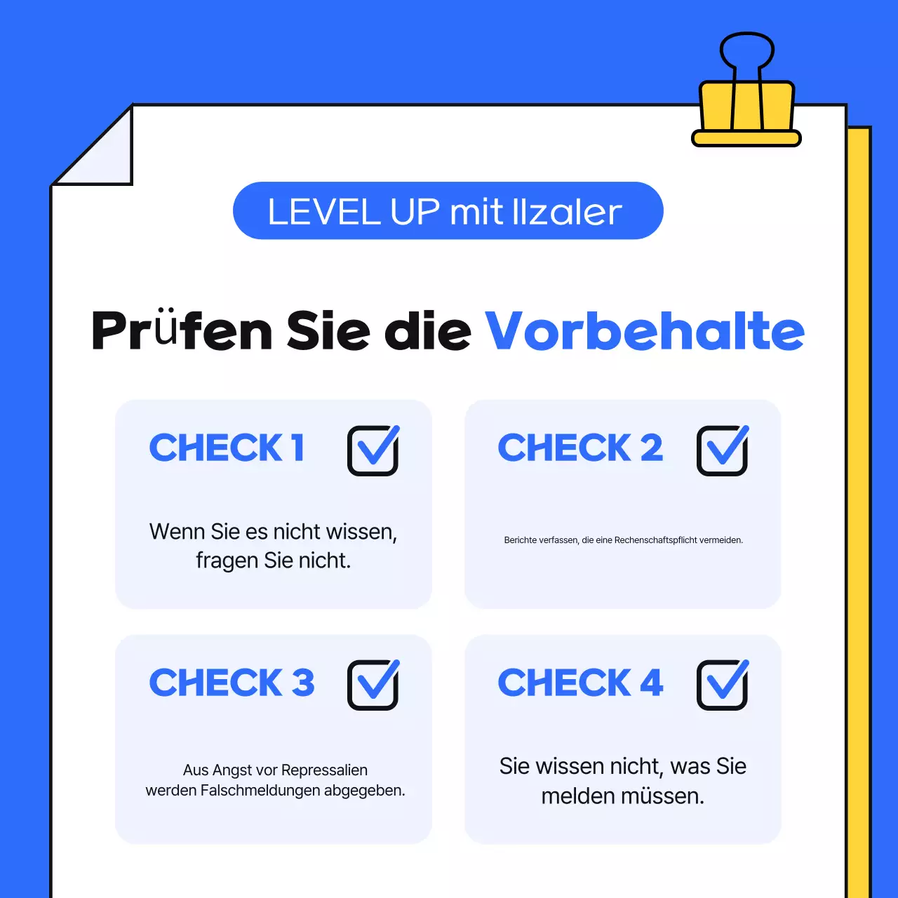 Ein einfacher blauer und gelber Leitfaden für das Arbeitsleben
