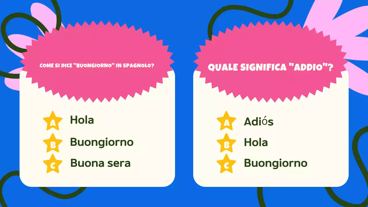 rosa blu colorato guida in classe