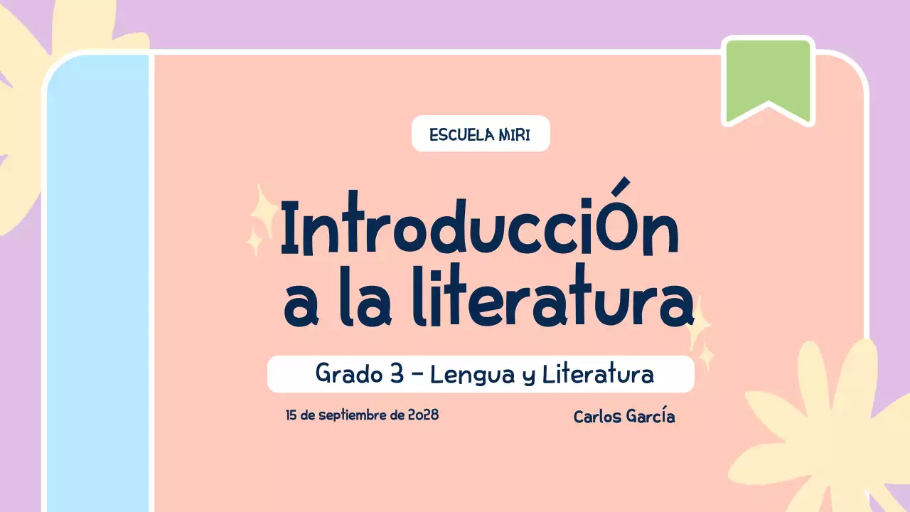 introducción abstracta y colorida al material de clase de literatura