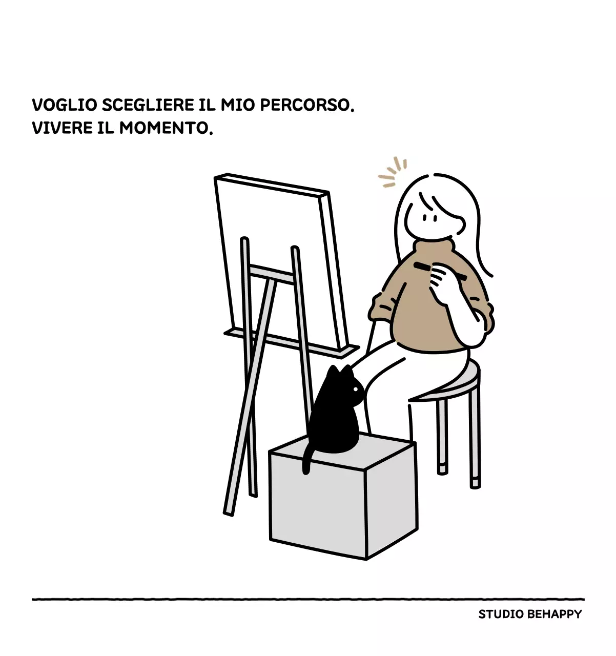 Calendario illustrato con un grazioso stile di linee