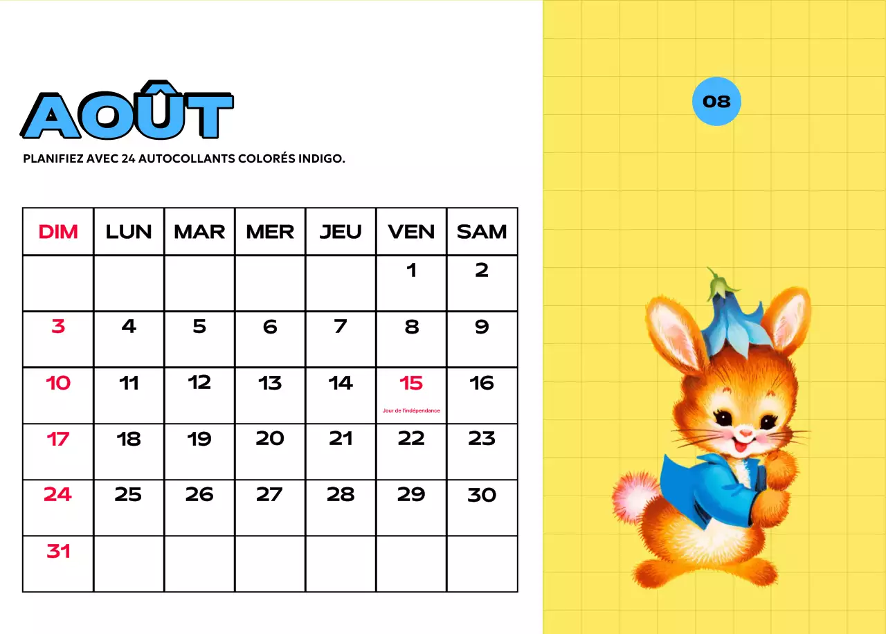 Calendriers colorés avec une variété d'illustrations rétro