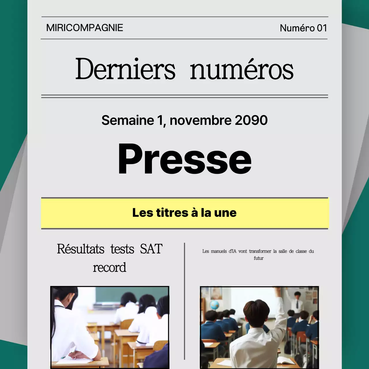 Fournir des informations de formation grises et modernes