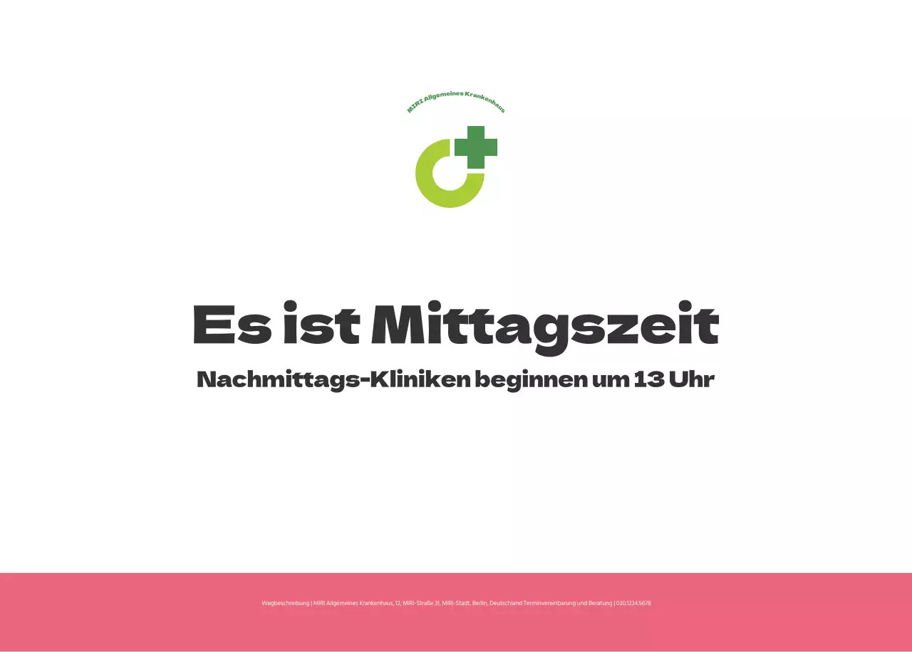 Ein festliches Krankenhaus mit Illustrationen zum Thema Gesundheit und Familie und farbenfrohen Akzenten