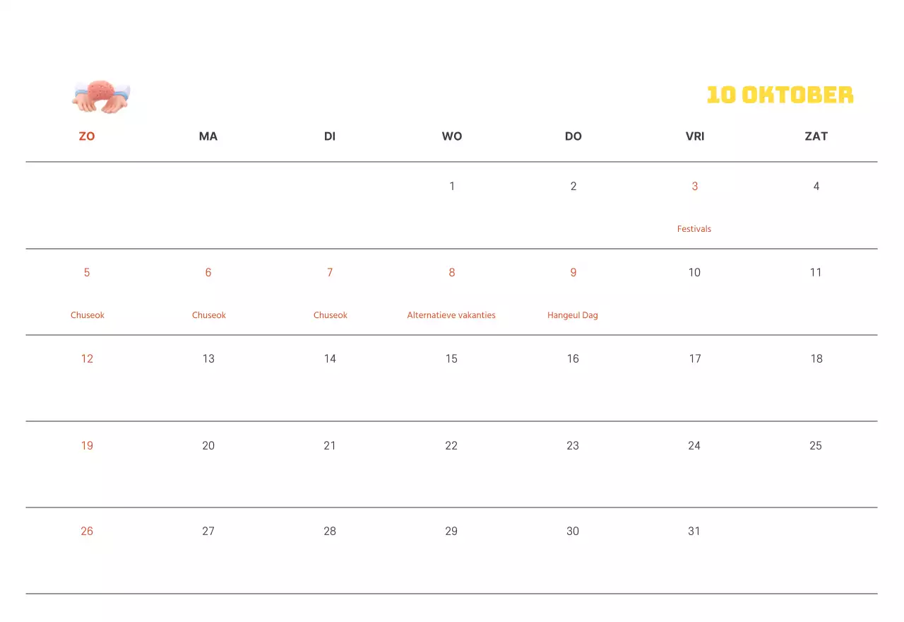 Een feestelijk ziekenhuis met illustraties met gezondheids- en gezinsthema's en kleurrijke accenten