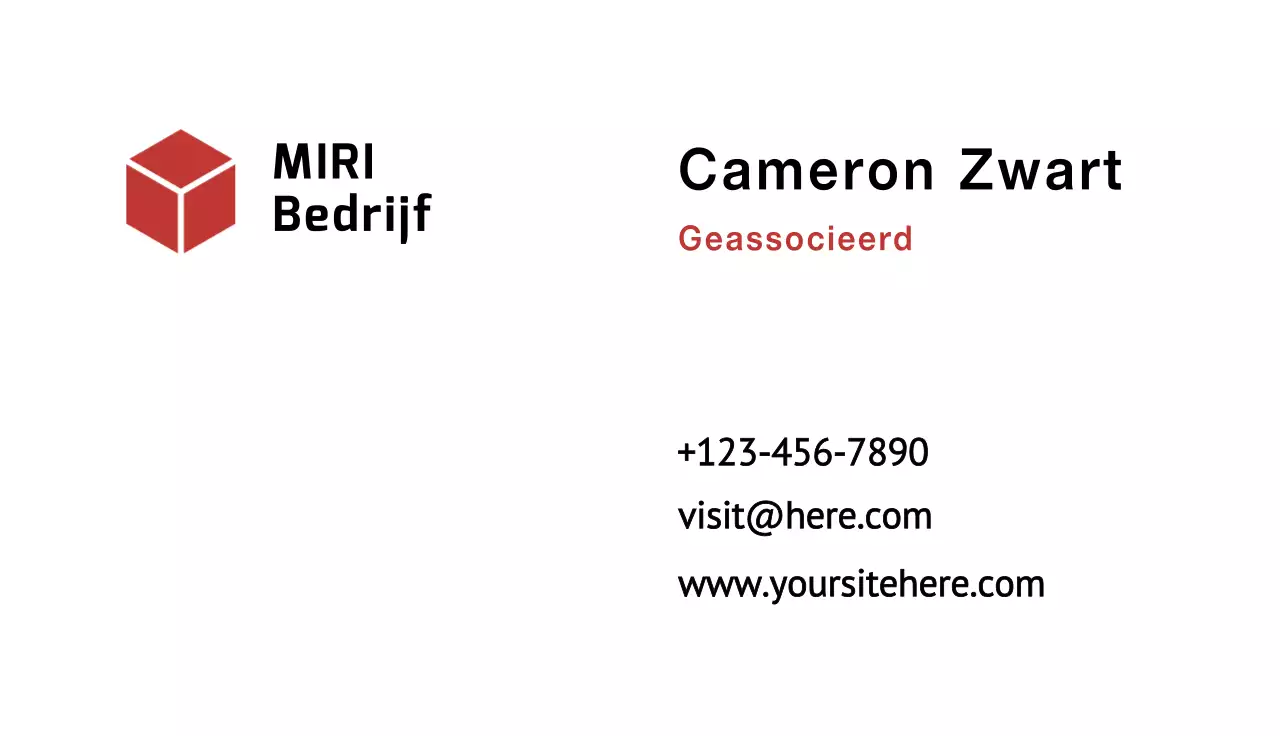 rood minimaal visitekaartje