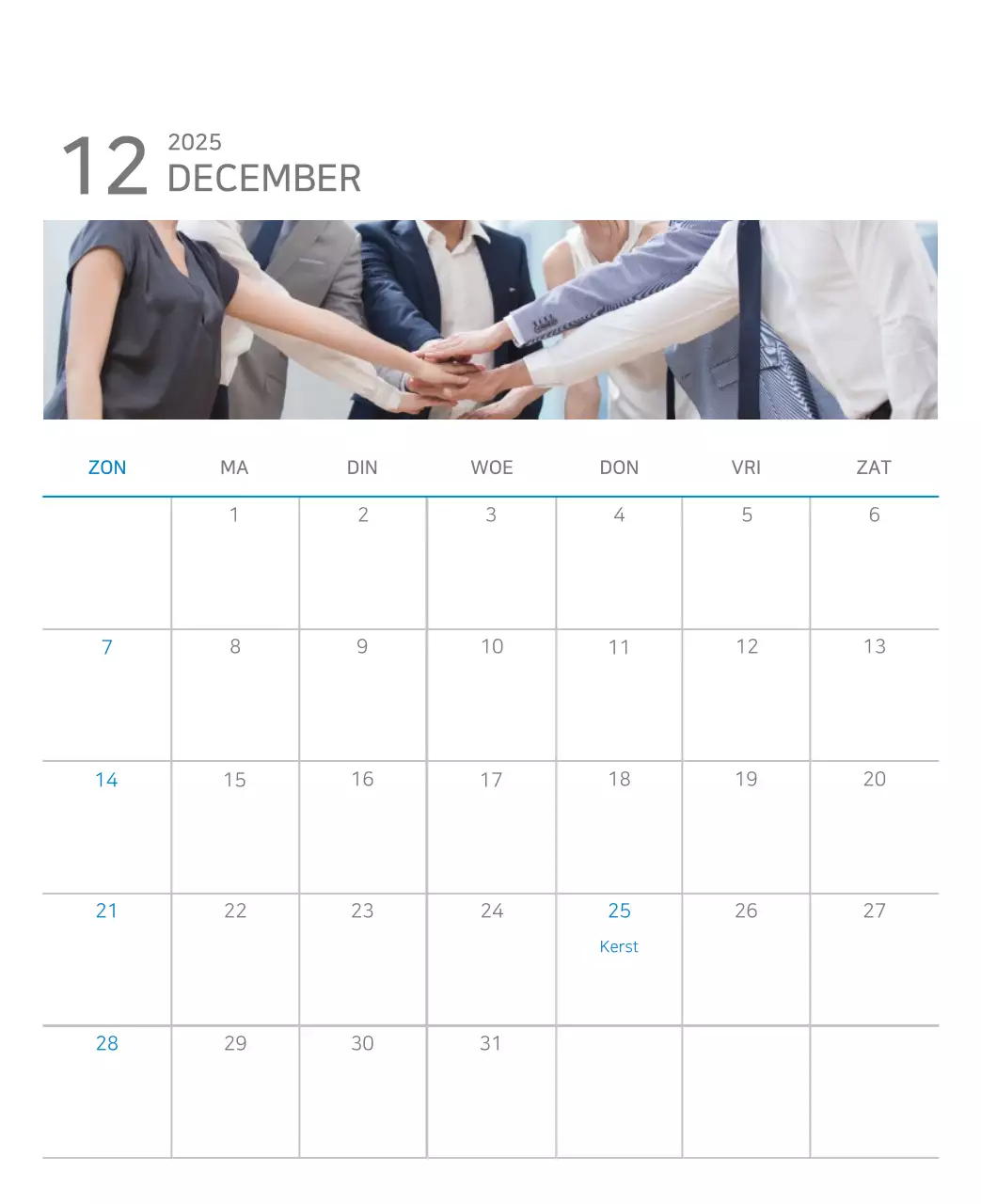 Blauwe Kalender Modern