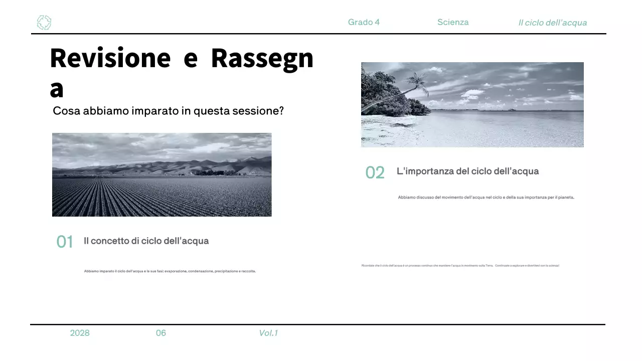 Materiale minimalista blu per la classe di scienze della quarta elementare