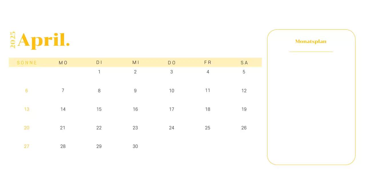 Kalender mit Jugendillustrationen auf gelb-grünem Hintergrund