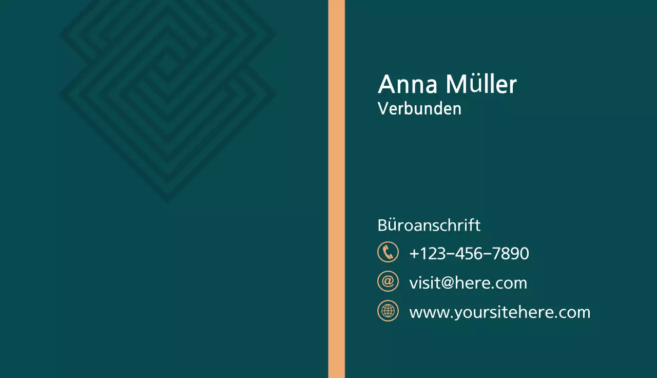 Teal moderne Visitenkarte