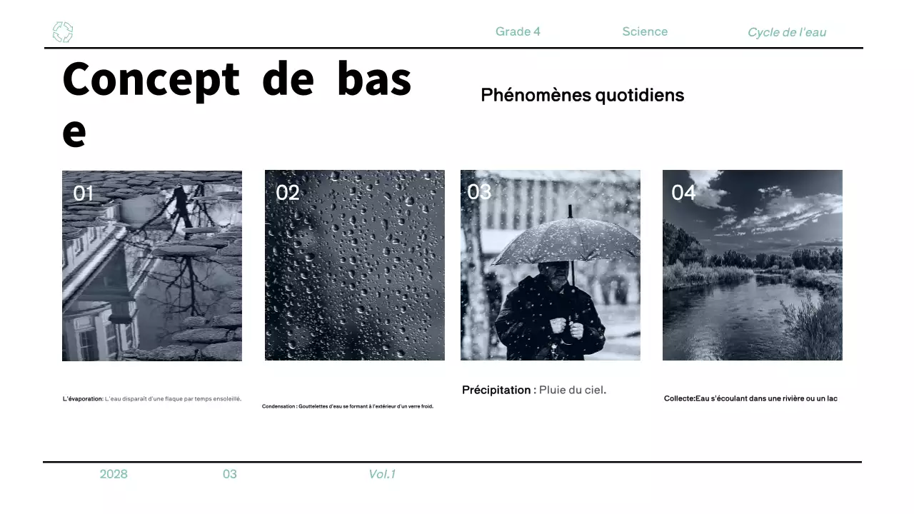 Matériel minimaliste bleu pour la classe de sciences de 4e année