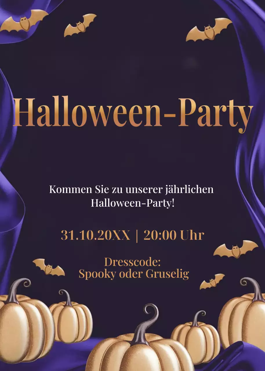 lila Gothic-Halloween-Einladung