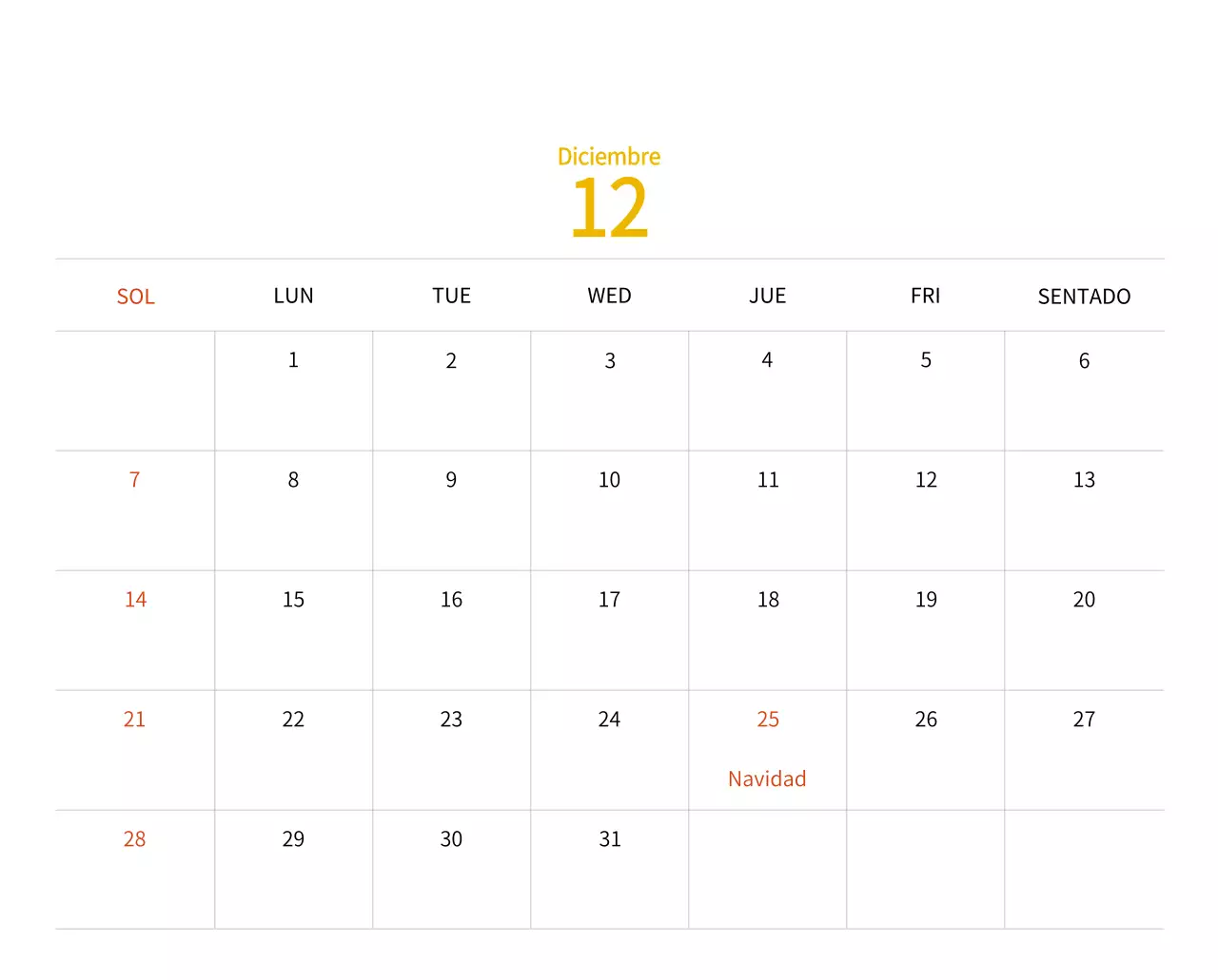 Calendario de Año Nuevo con cálidas ilustraciones