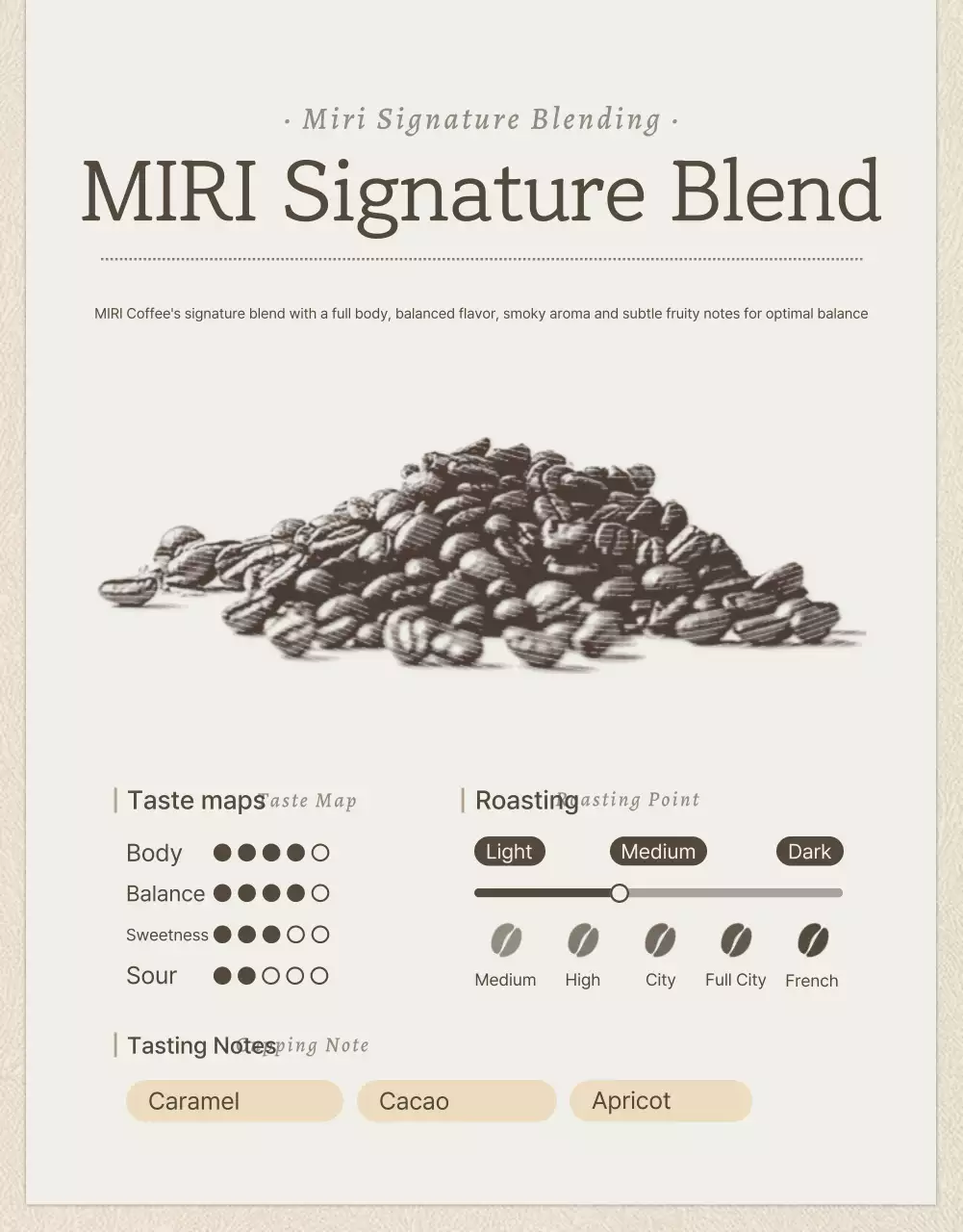 Cartaz de propaganda de café vintage bege