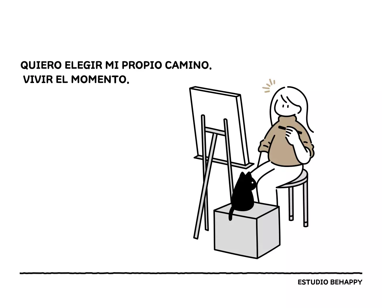 Calendario ilustrado con un bonito estilo de líneas