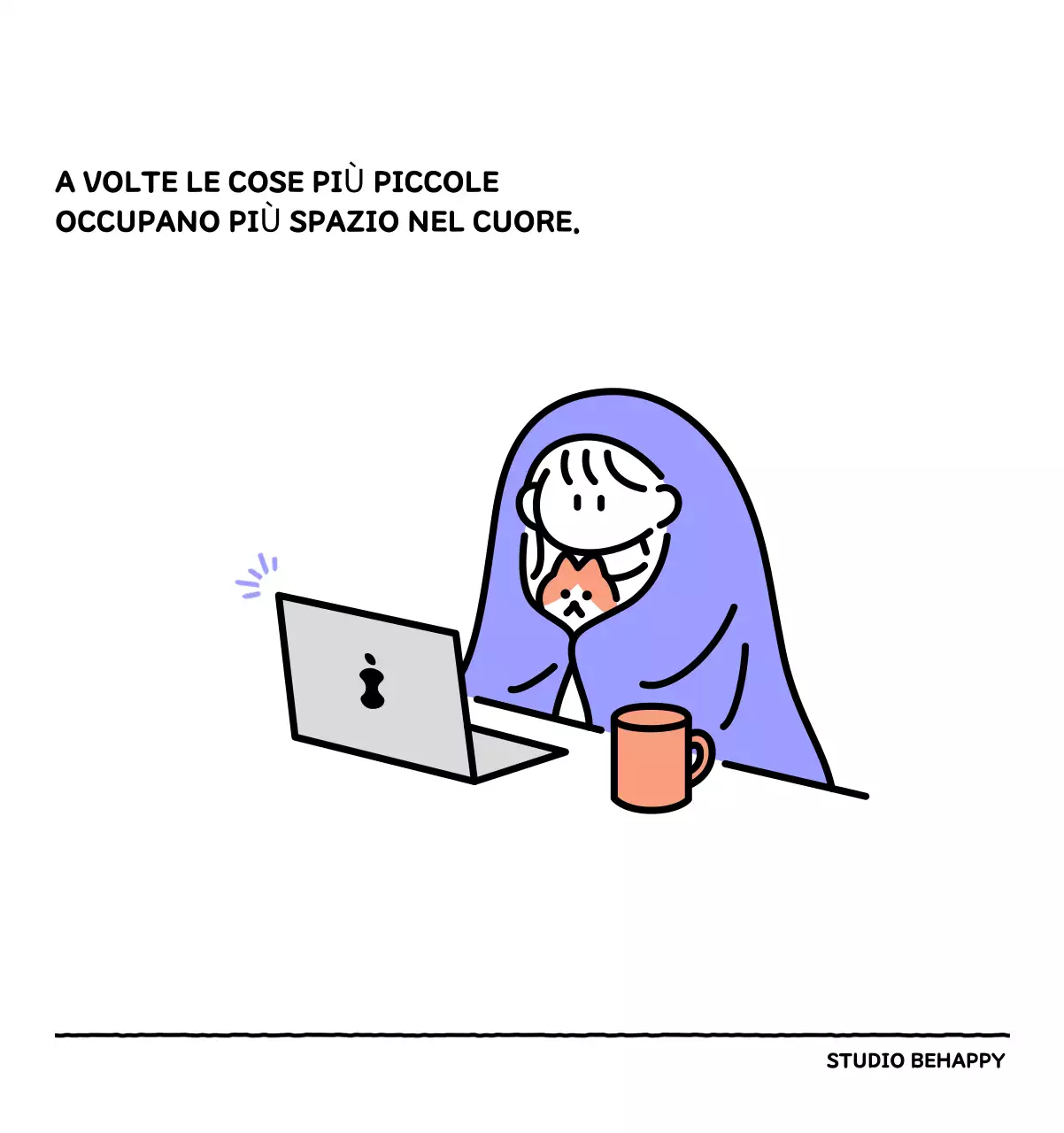 Calendario illustrato con un grazioso stile di linee