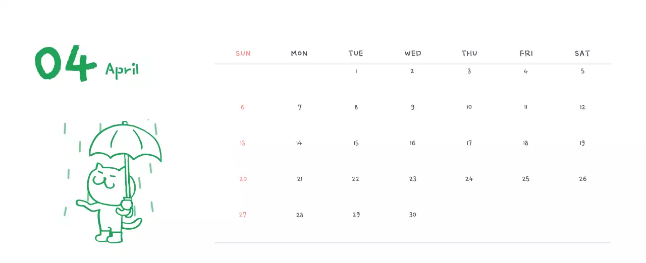 Ivory Cozy Daily Calendar