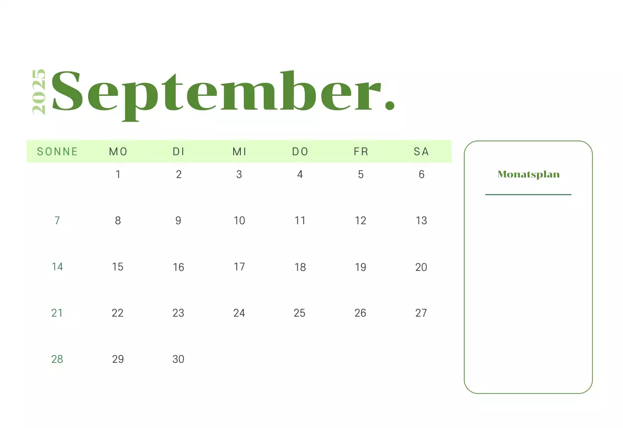 Kalender mit Jugendillustrationen auf gelb-grünem Hintergrund