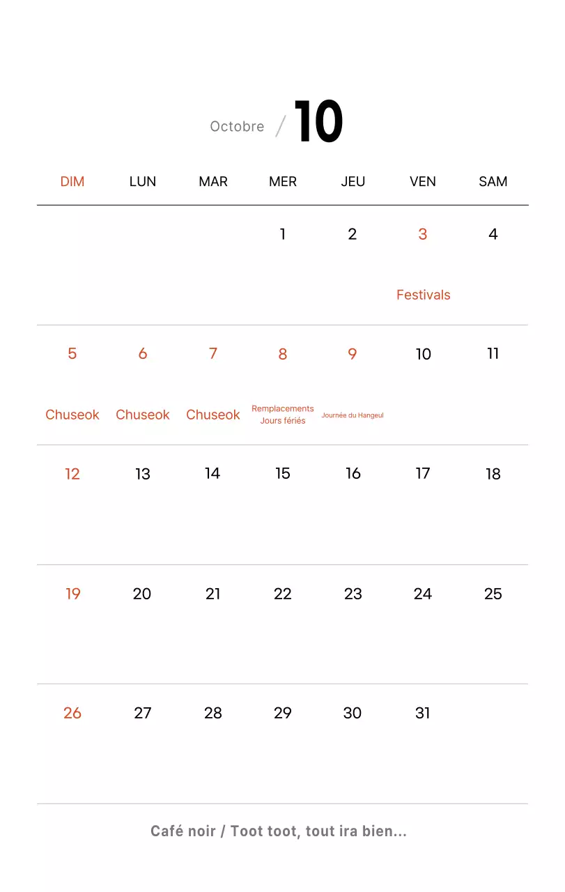 Calendrier de bureau photo simple pour les cafés dans les tons blancs