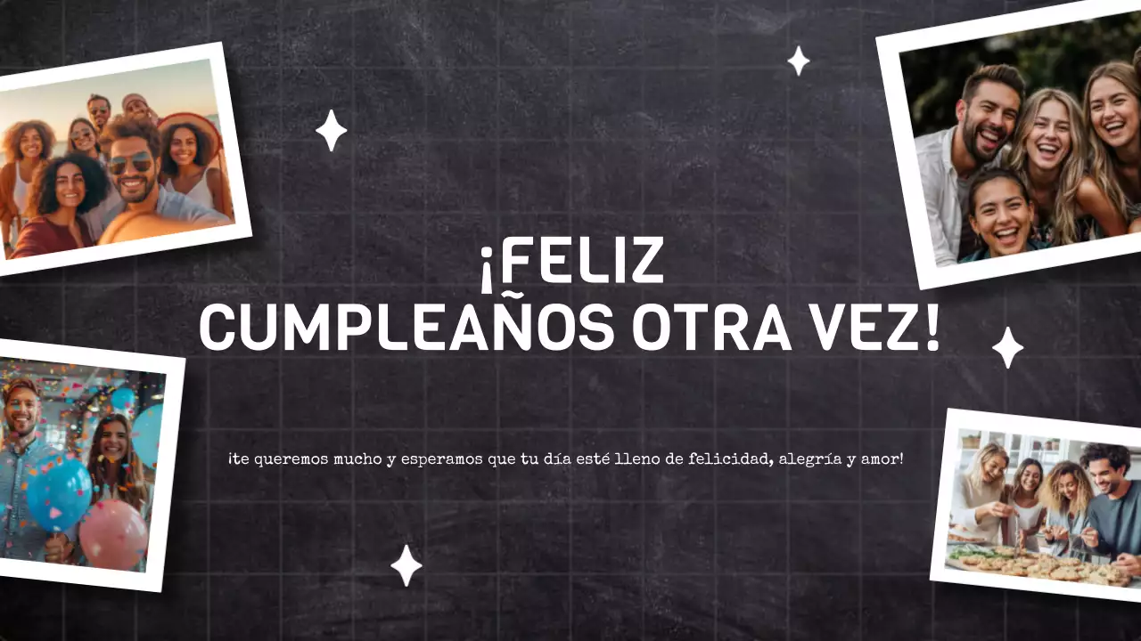 cumpleaños de moda negro Presentación