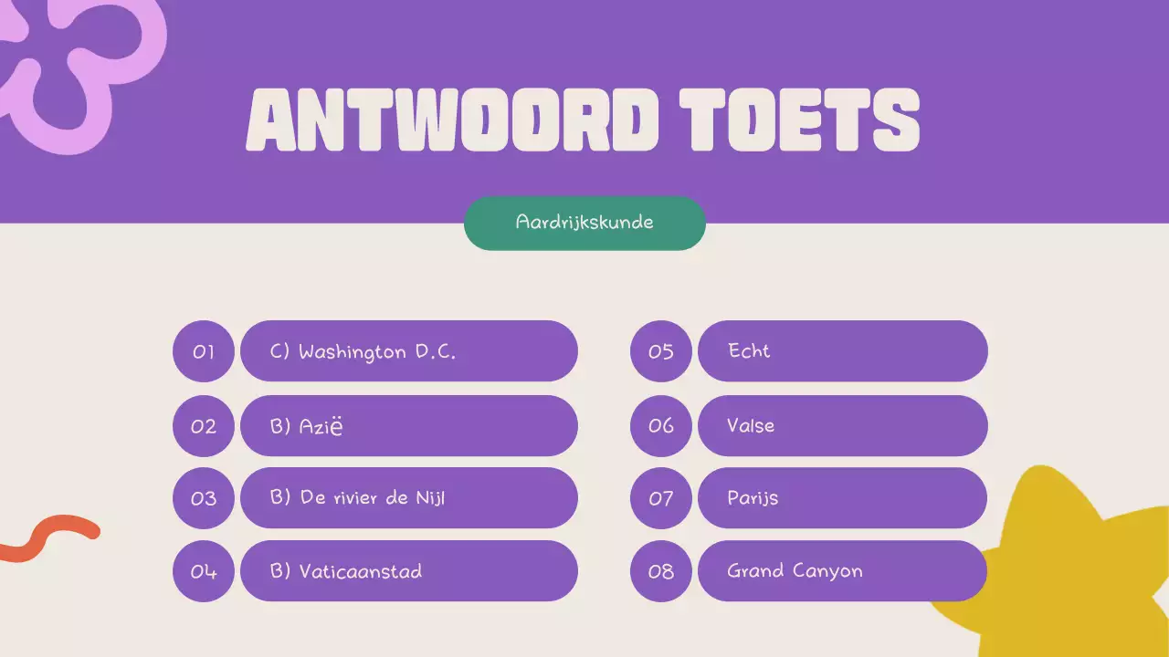 Kleurrijke quiz aankondiging
