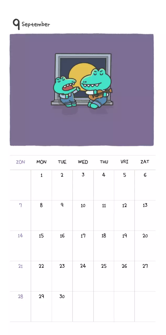 Een kalender met een schattig Ago-illustratieconcept