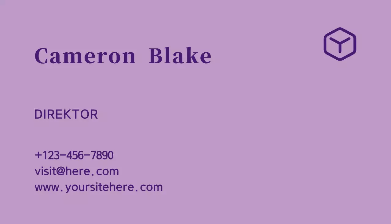 lila minimalistische Visitenkarte