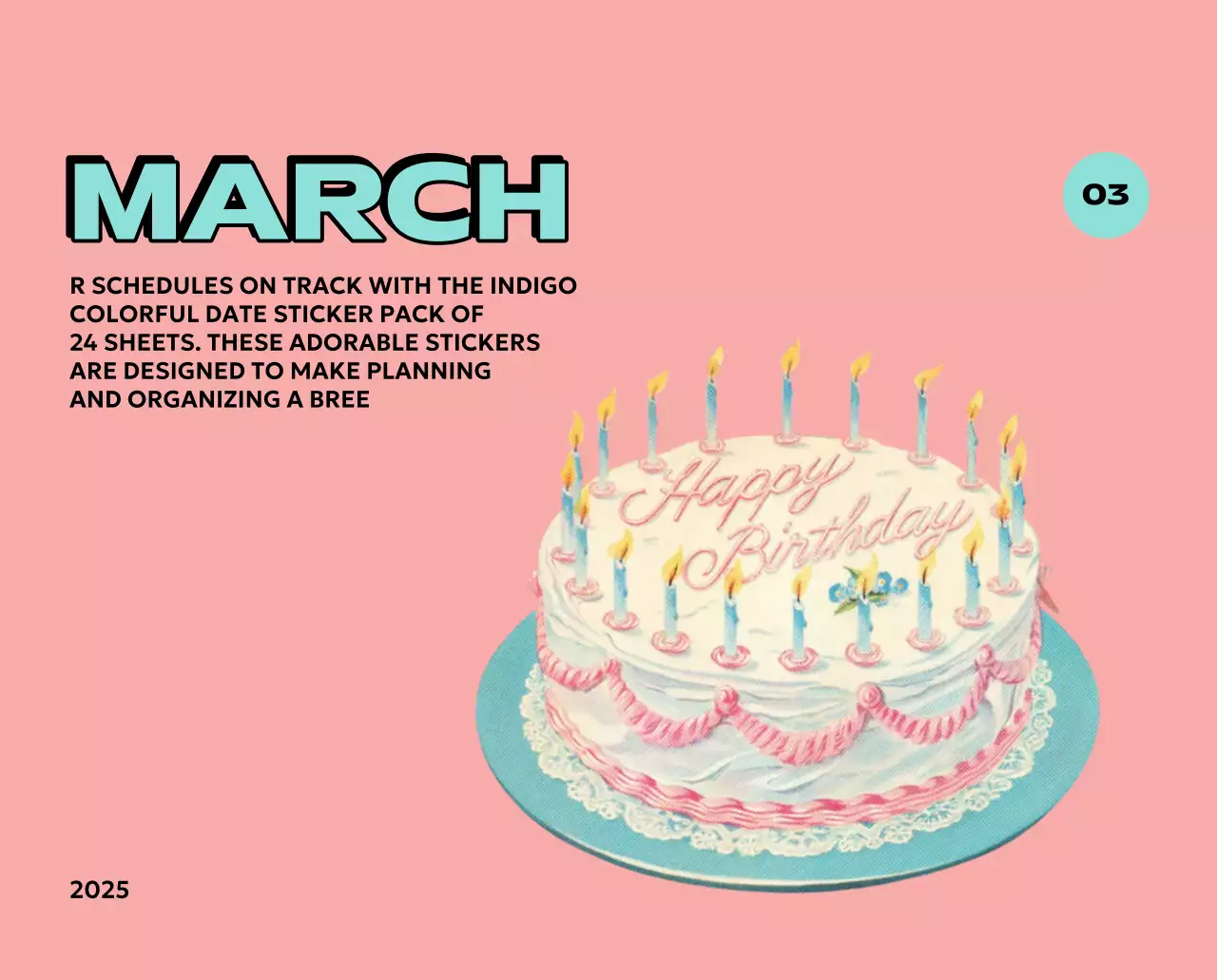 様々なレトロなイラストが描かれたカラフルなカレンダーカレンダー