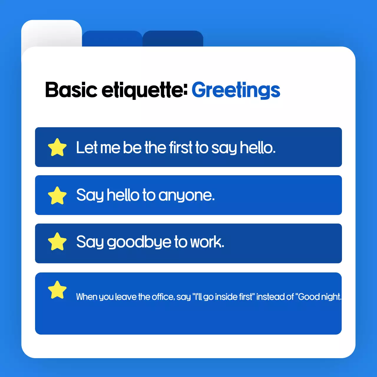 Blue Professional Workplace Guide Instagram Carousel