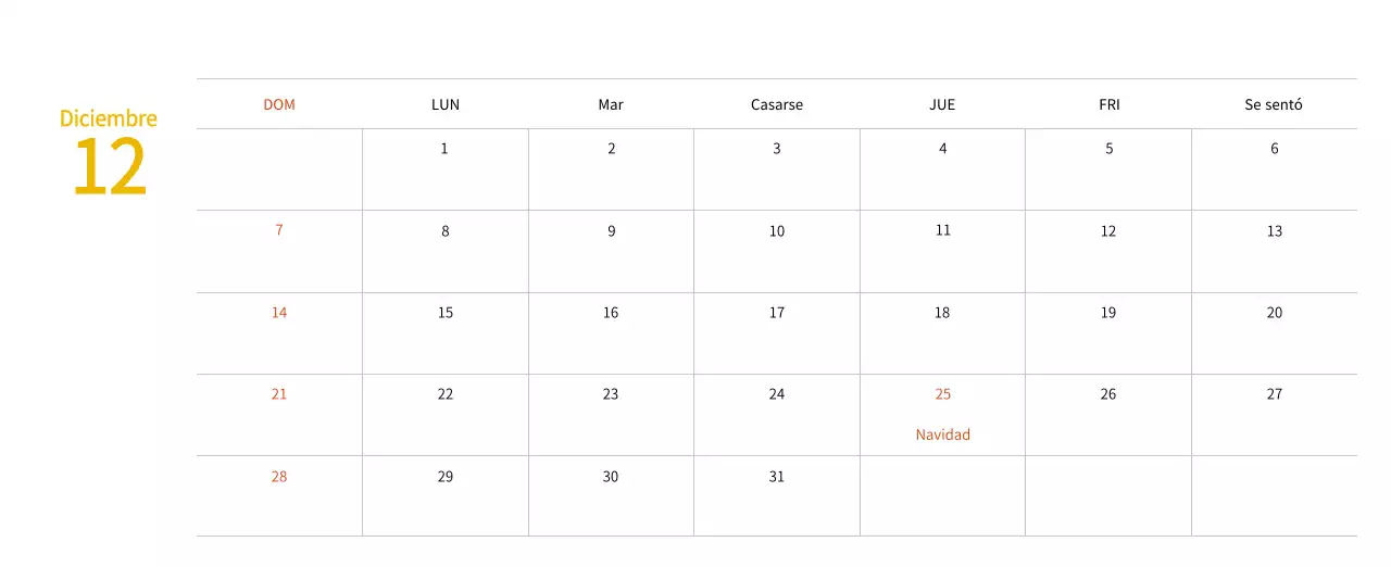 Calendario de Año Nuevo con cálidas ilustraciones