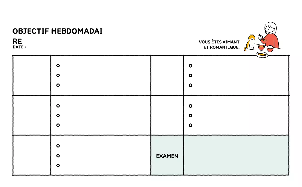 Calendrier illustré avec un joli style de lignes