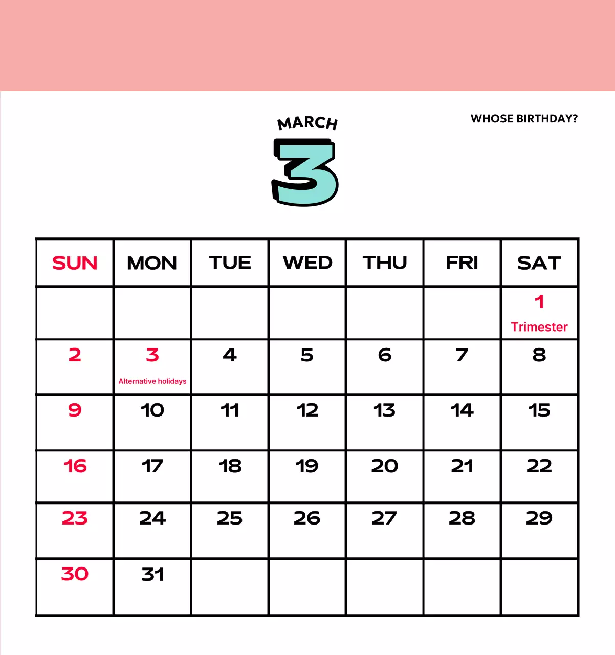 Colorful calendars with a variety of retro illustrations