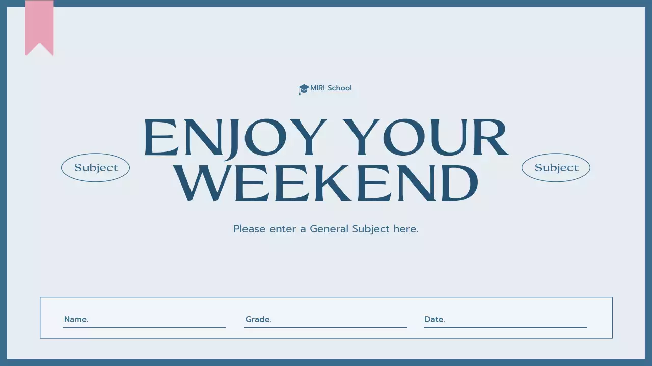 Blue Simple Class Planner Presentation