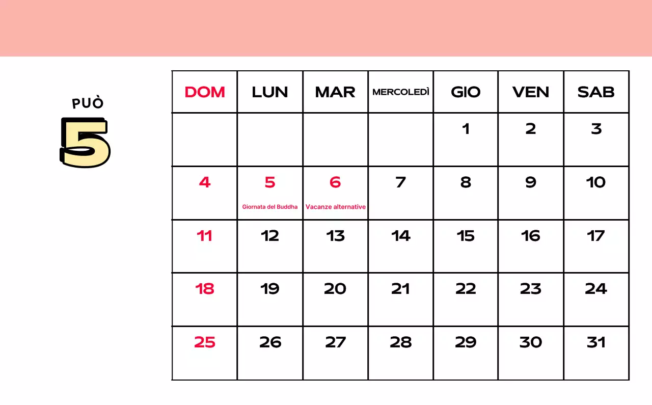 Calendari colorati con una varietà di illustrazioni retrò