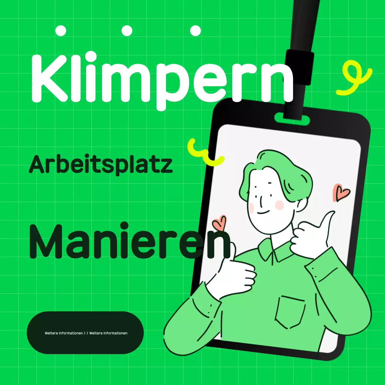 Grünes und einfaches Schulungsmaterial für Umgangsformen am Arbeitsplatz