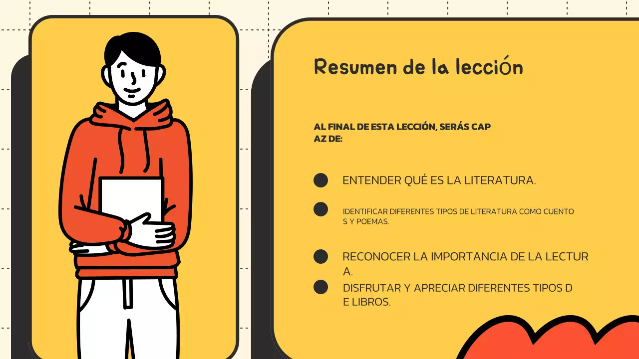 Amarillo Naranja Material ilustrativo de clase Presentación de literatura