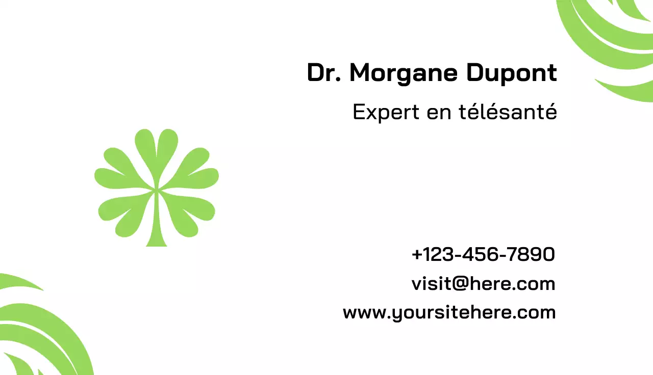 carte de visite de la télésanté verte et propre
