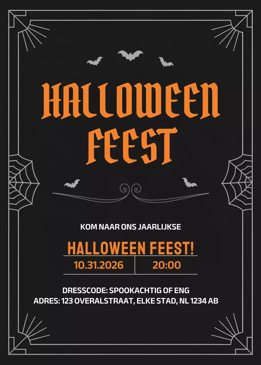 Zwarte gotische Halloween-uitnodiging