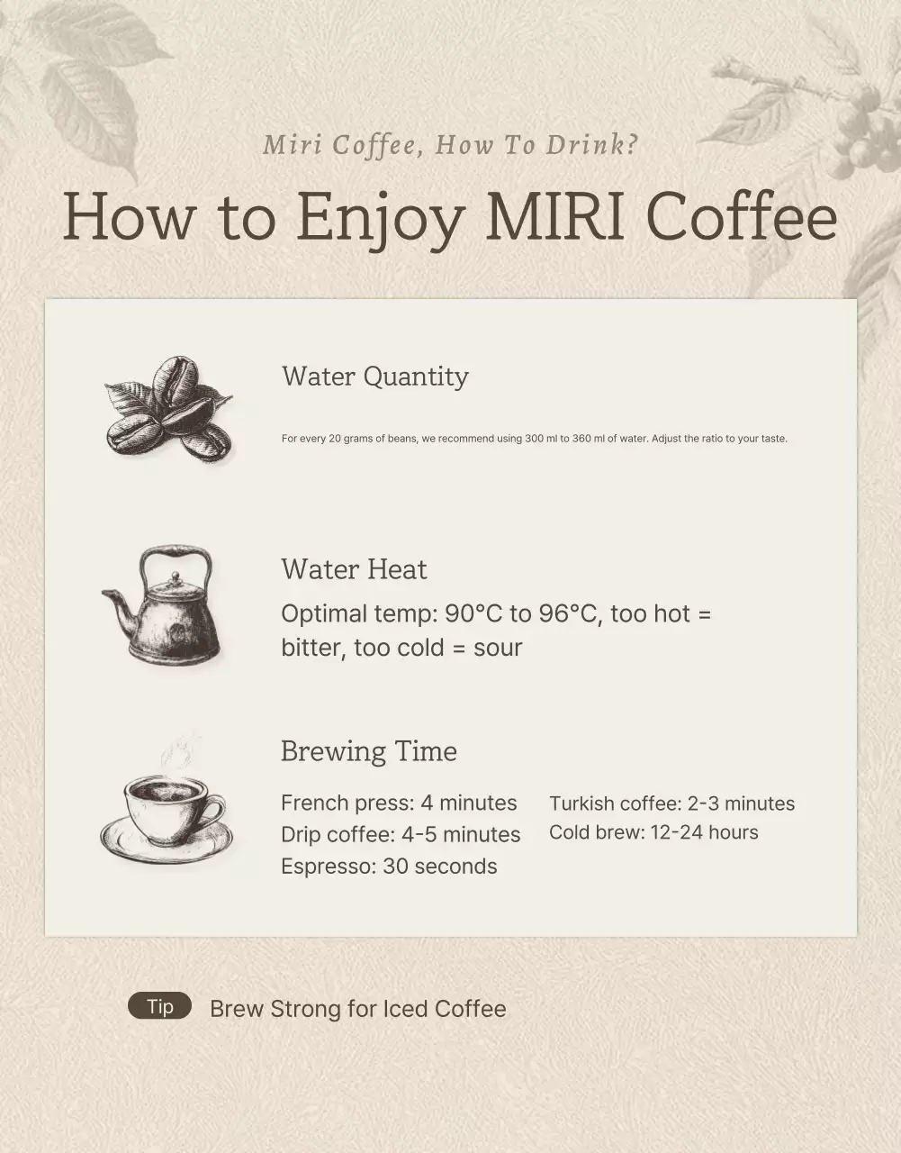 Cartaz de propaganda de café vintage bege