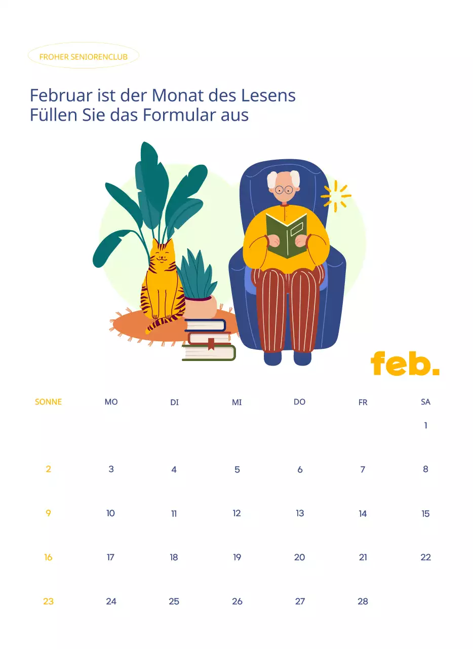 Geschäftskalender mit niedlichen Illustrationen