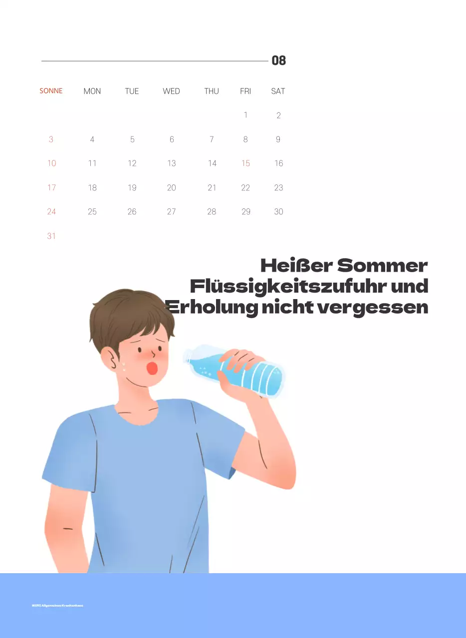 Ein festliches Krankenhaus mit Illustrationen zum Thema Gesundheit und Familie und farbenfrohen Akzenten