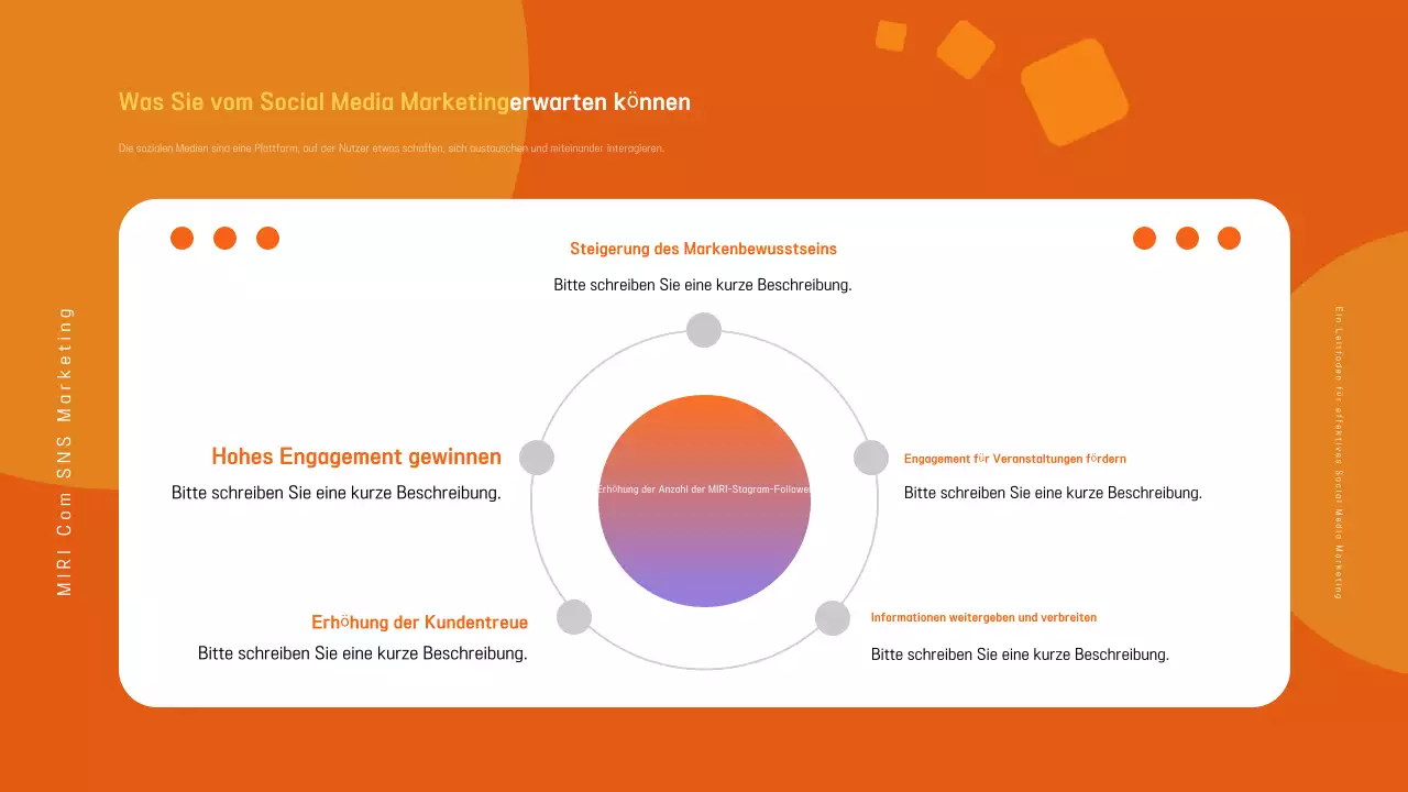 Förderung des modernen Marketing-Leitfadens für Marineblau und Regenbogen