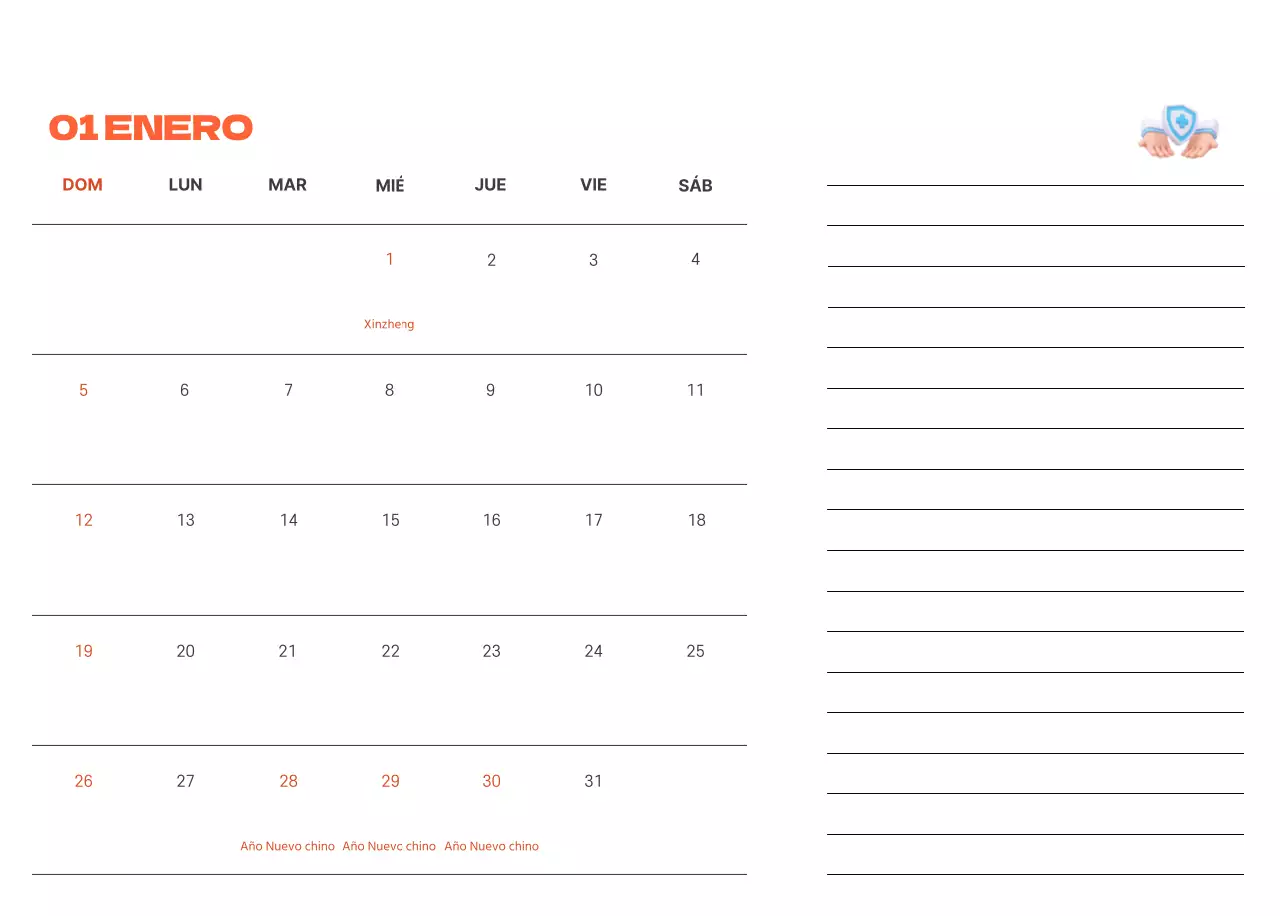 Un hospital festivo con ilustraciones de temática sanitaria y familiar y acentos de color
