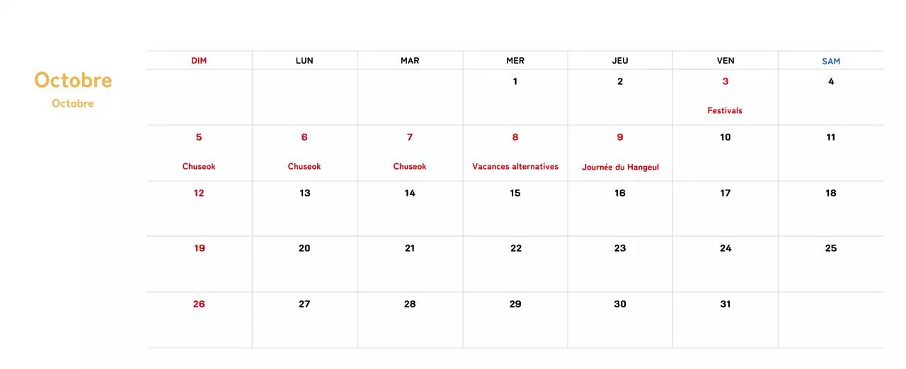 Calendrier du Nouvel An avec illustrations chaleureuses