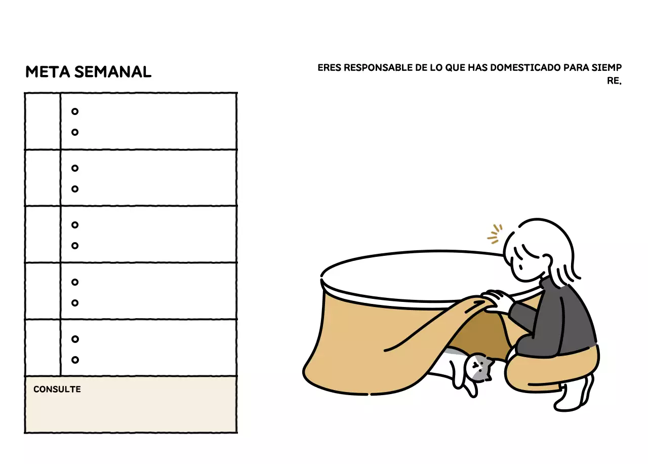 Calendario ilustrado con un bonito estilo de líneas